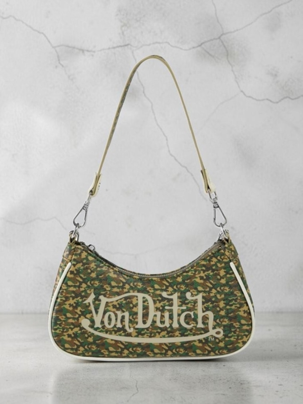 Von Dutch Green Camo Shoulder Bag